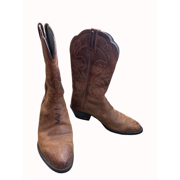 Ariat men’s brown leather western boots shoes 8B SKU 5548 main image 12